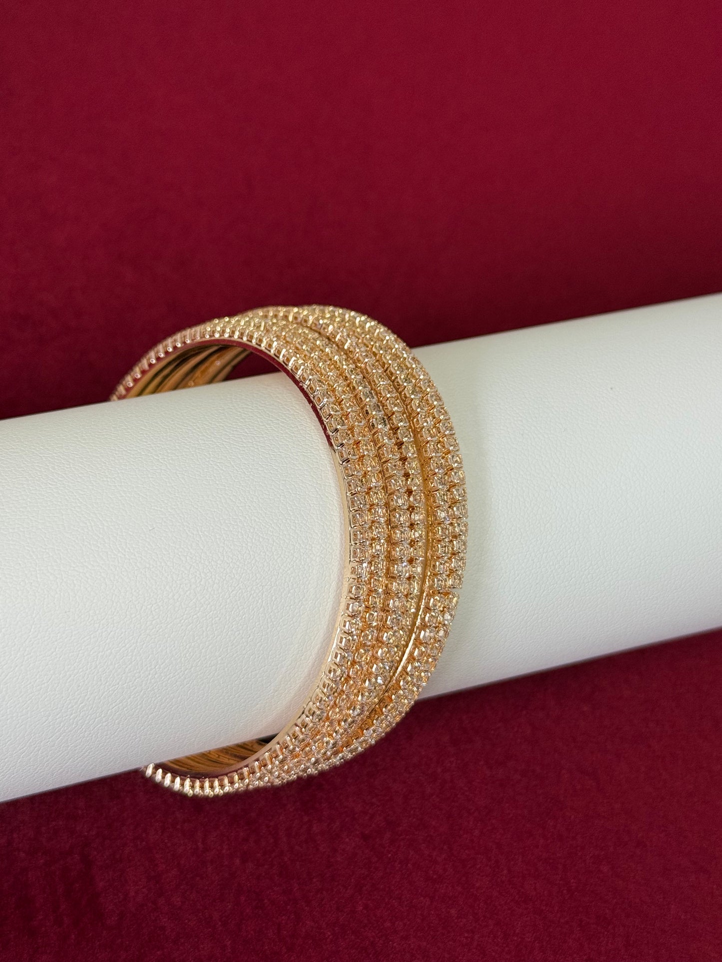 Classic Elegance Gold-Toned Bangles – Glimiora Everyday Sparkle (Set of 3)
