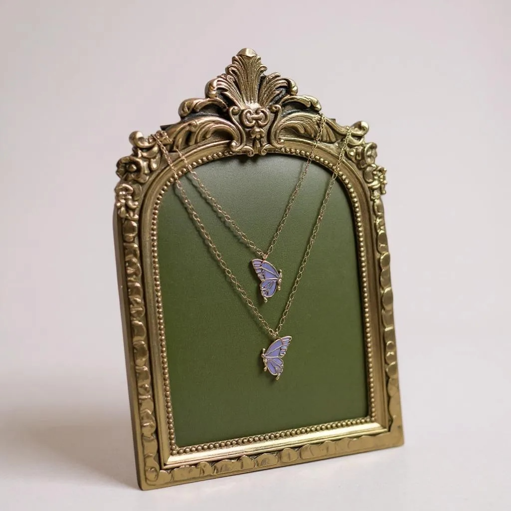 Butterfly Bond Necklace Set – Matching Friendship Pendant (Set of 2, Lavender & Beige Options)