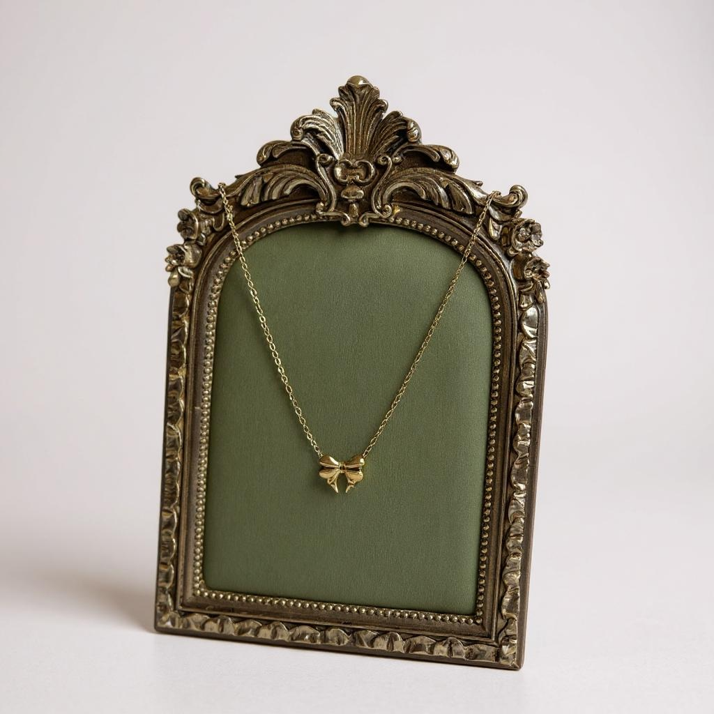 Glimiora Dainty Gold Bow Necklace – Minimalist Charm