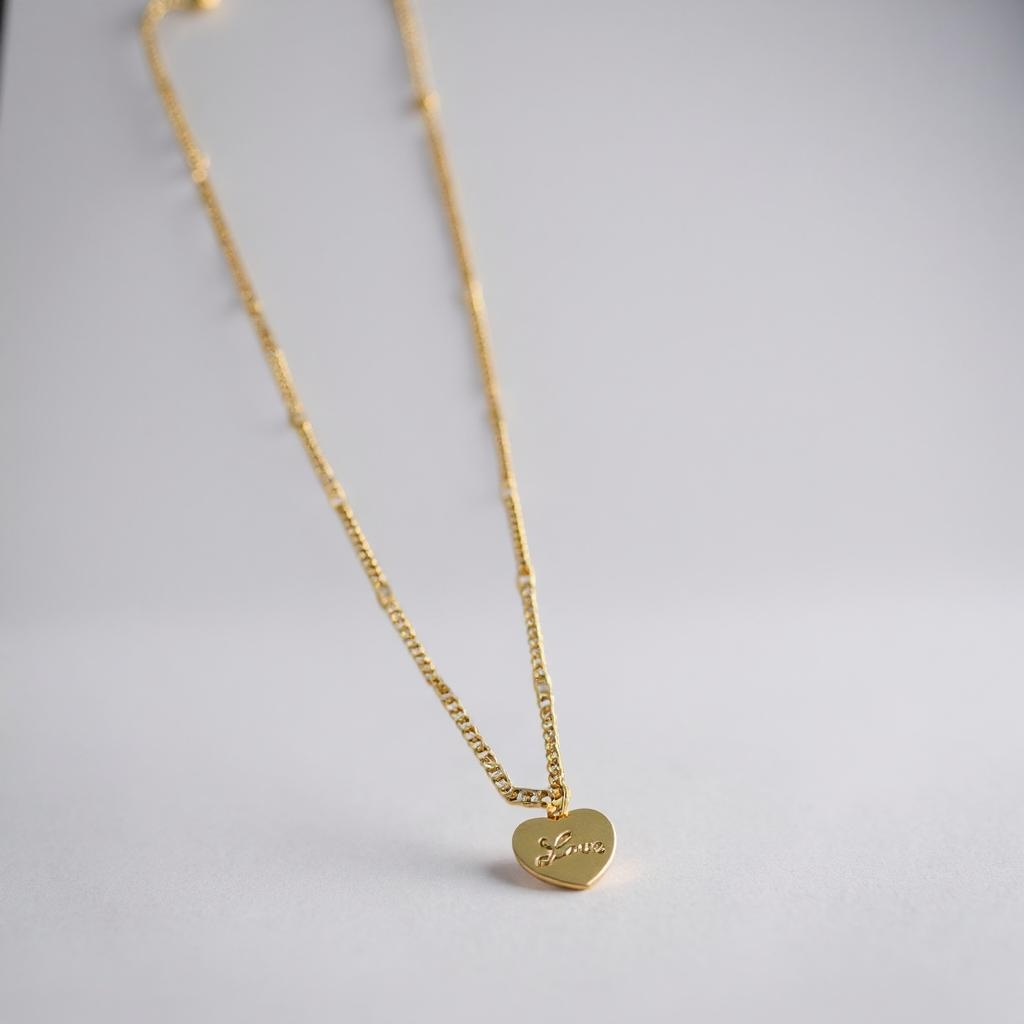Golden Heart ‘Love’ Pendant Necklace – Glimiora Signature Piece