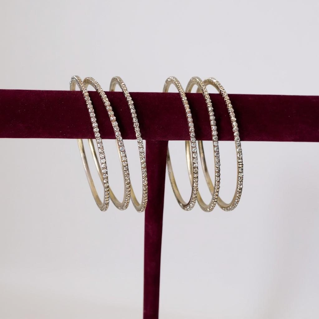 Classic Elegance Gold-Toned Bangles – Glimiora Everyday Sparkle (Set of 3)