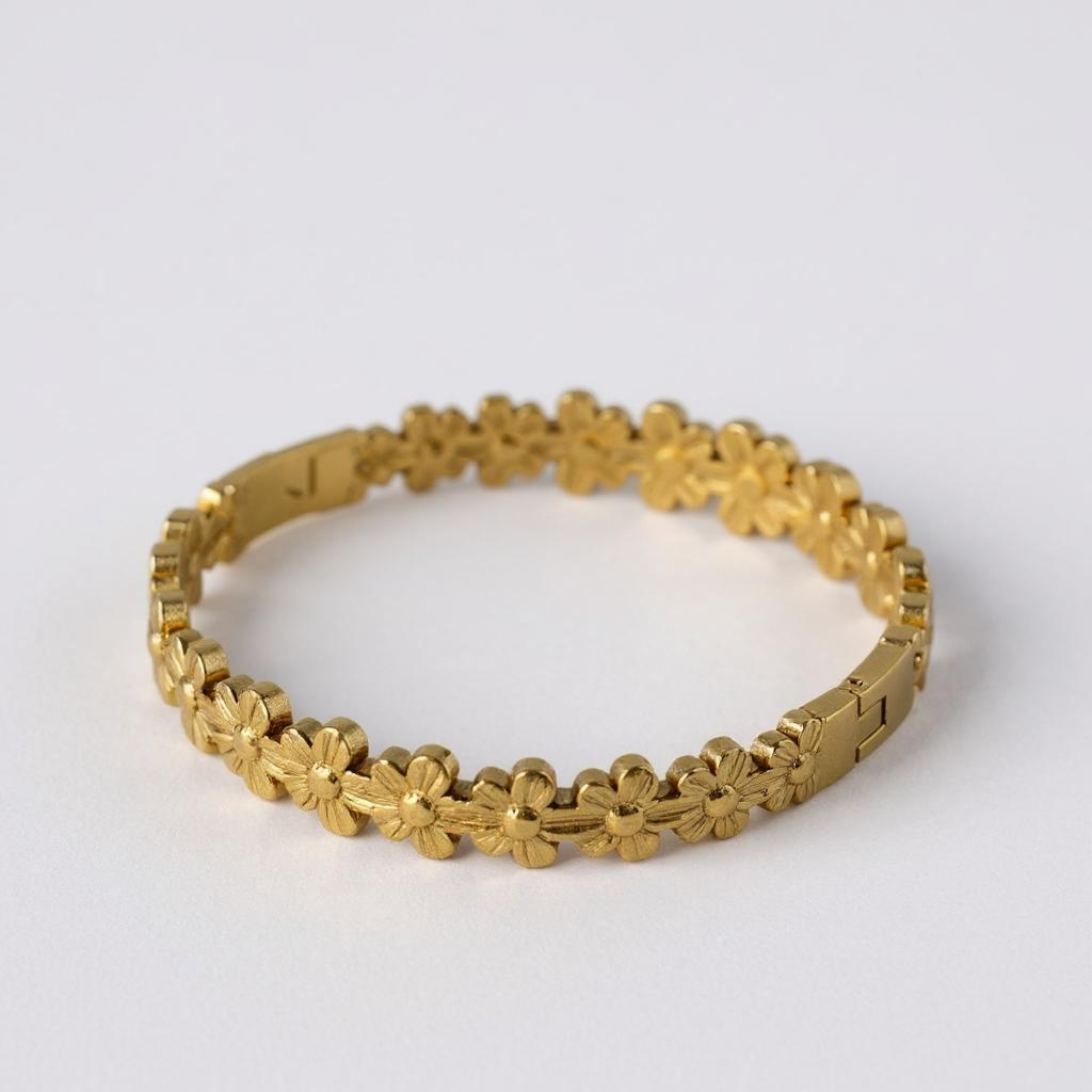 Golden Blossom Floral Bangle – Glimiora Limited Edition