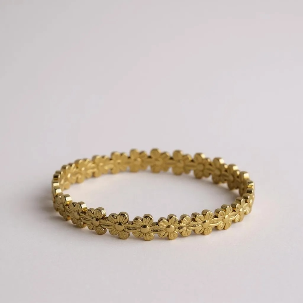 Golden Blossom Floral Bangle – Glimiora Limited Edition