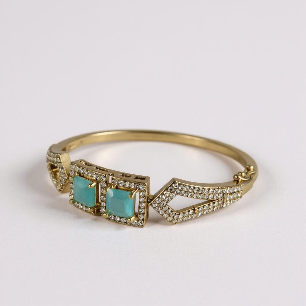 Radiance Gemstone Statement Bracelet – Gold-Plated (Green & Pink Variants)