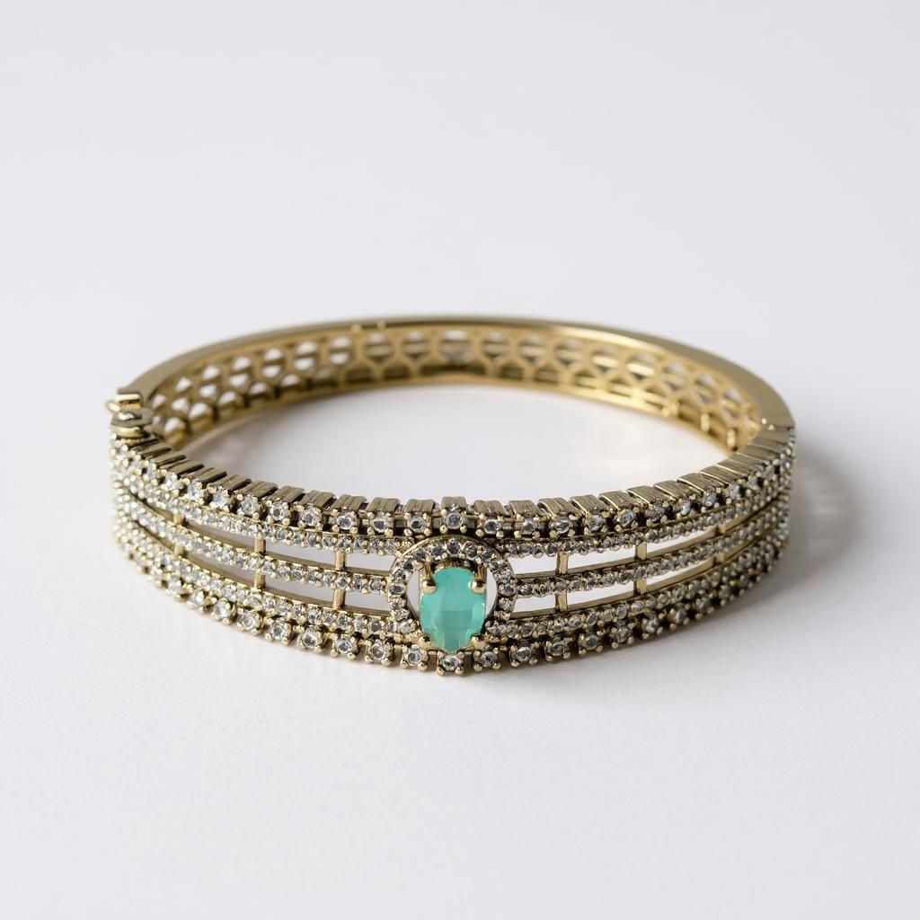 Celeste Regal Gemstone Bracelet – Gold-Plated Elegance (Green & Purple Variants)