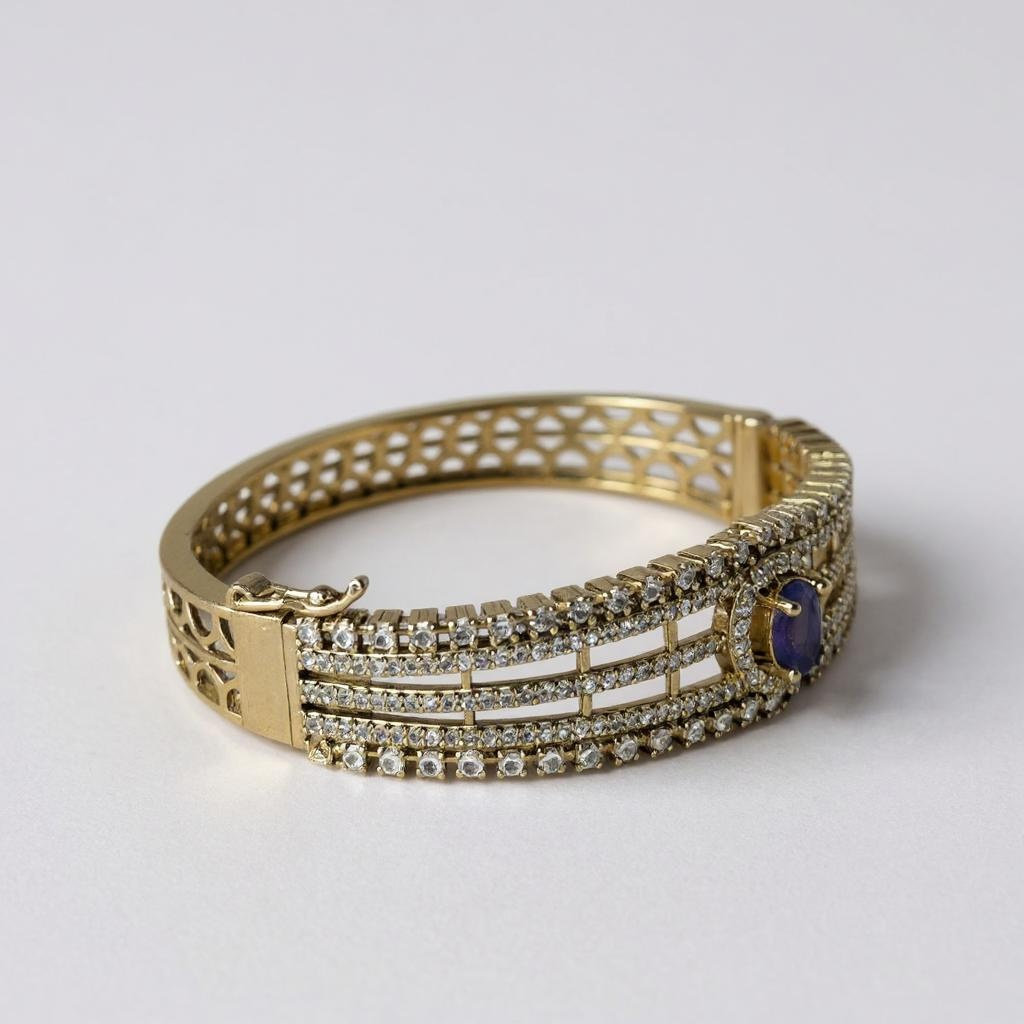 Celeste Regal Gemstone Bracelet – Gold-Plated Elegance (Green & Purple Variants)