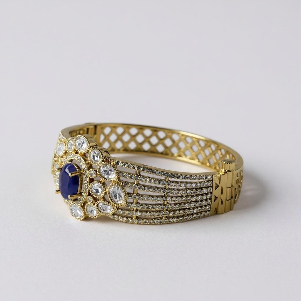 Elara Blossom Bangle – Gold-Plated Luxury Bracelet (White & Purple Variants)