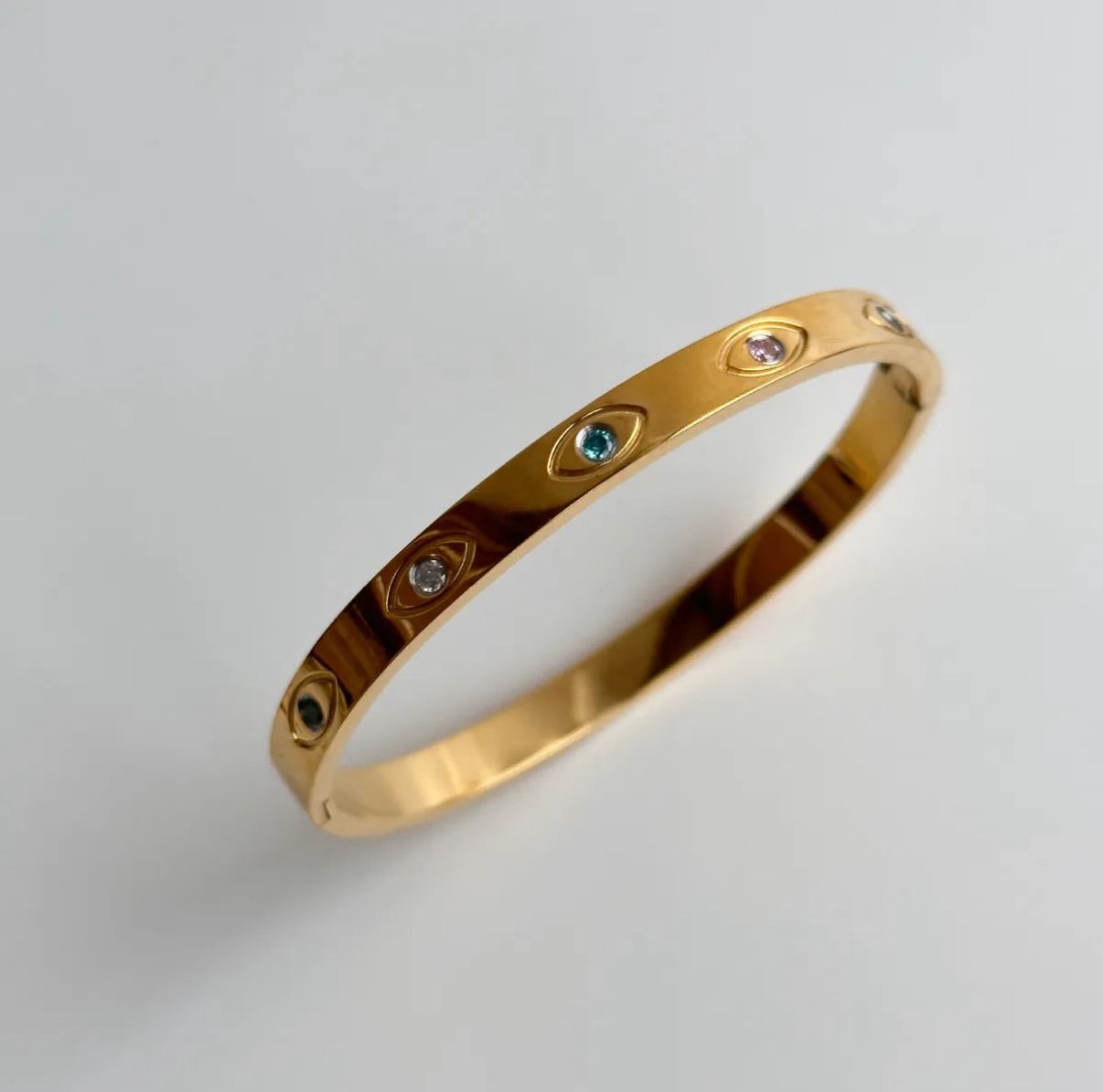 Radiant Multi-Gemstone Gold Cuff Bracelet