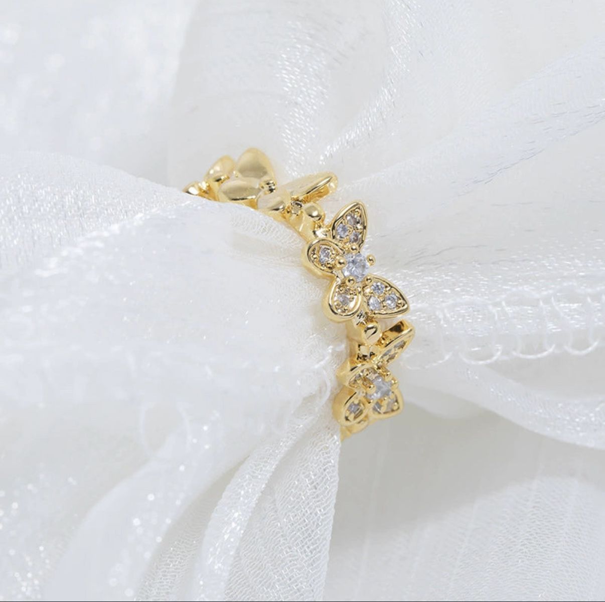 Glimiora Golden Butterfly Ring – Elegance in Flight