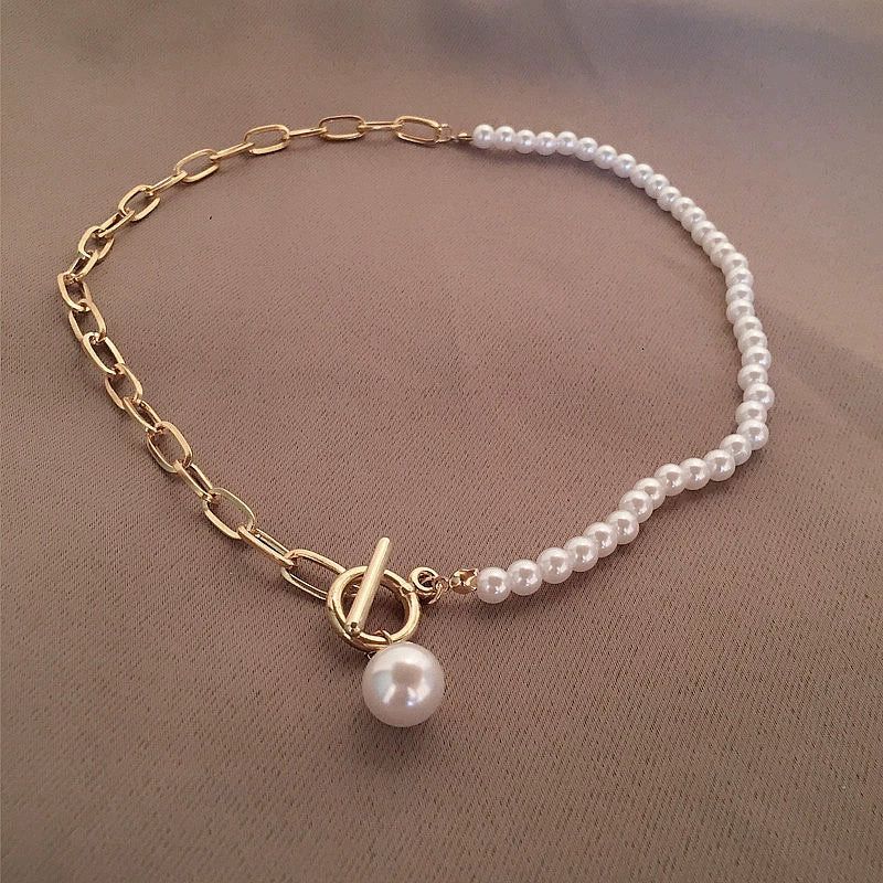 Glimiora Pearl & Gold Chain Bracelet – Modern Elegance