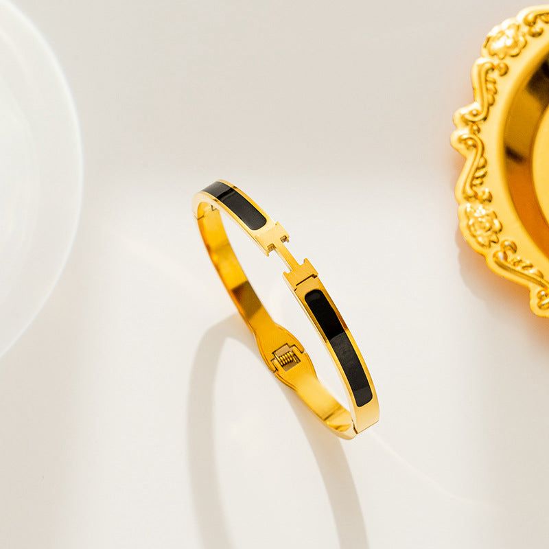 Luxe Enamel Bangle β Timeless White & Classic Black