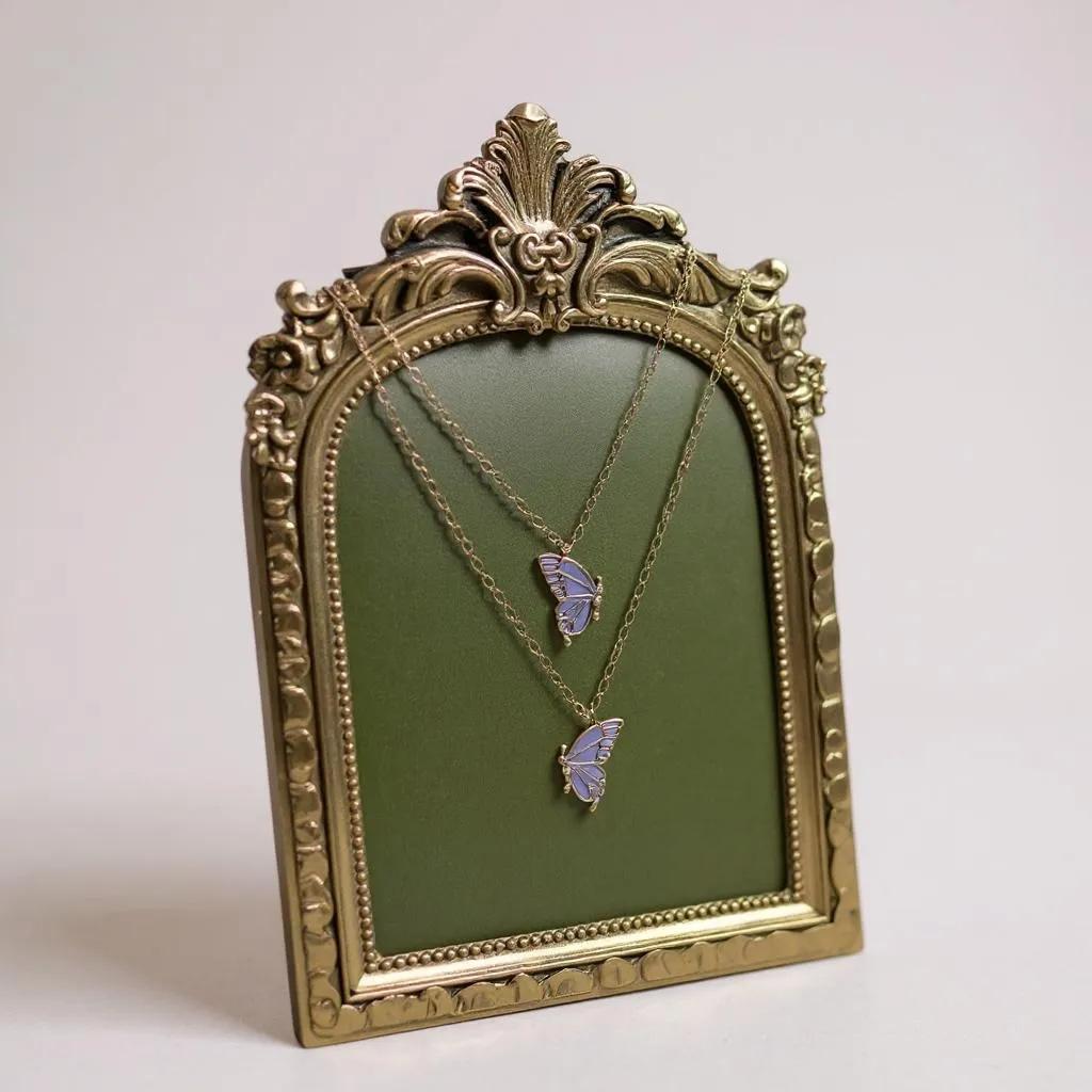 Half & Half Butterfly Friendship Necklace Set (2 Pieces) – White & Purple Options