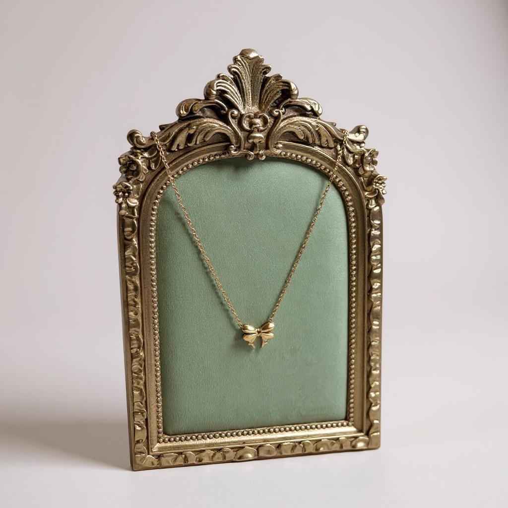 Golden Bow Charm Necklace
