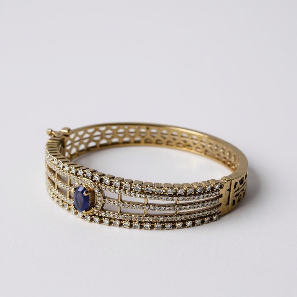 Luxe Gemstone Glow Bangle – Mint Green & Purple