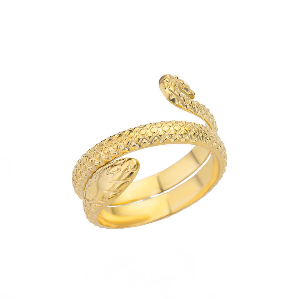 Snake Wrap Ring – Adjustable Gold-Tone