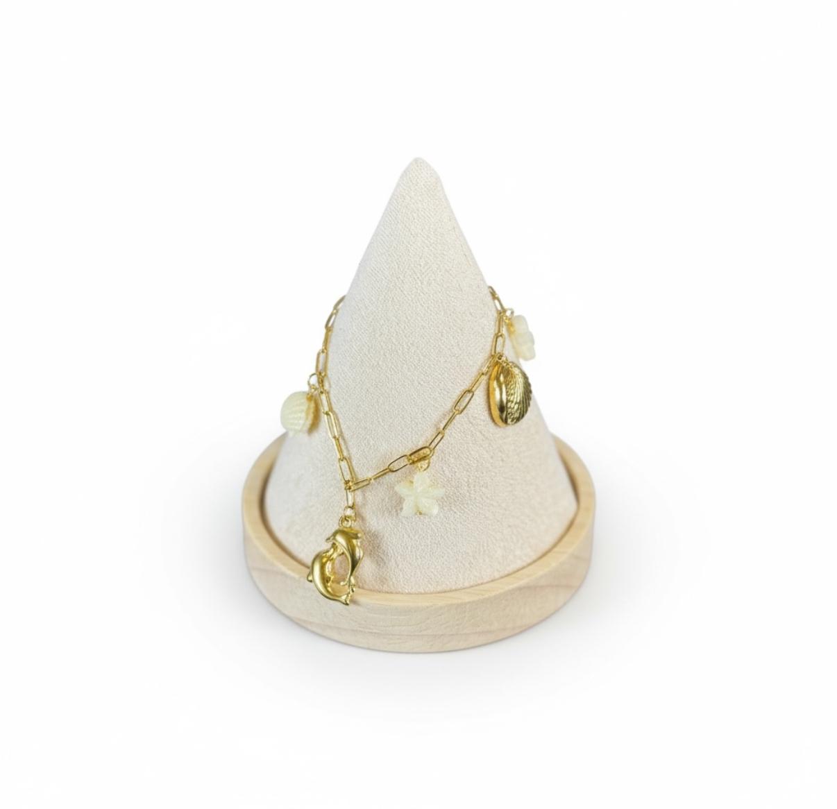 Ocean Charms Turtle Link Bracelet – Gold-Tone (Adjustable)