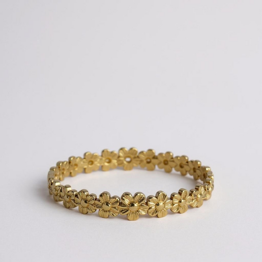 Golden Blossom Floral Bangle – Glimiora Limited Edition