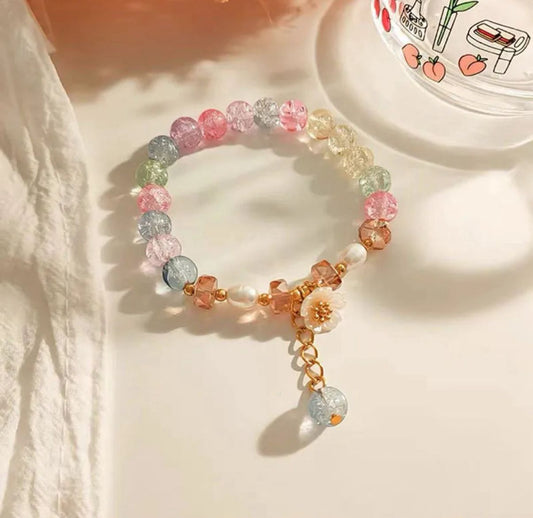 🌸 Pastel Blossom Beaded Bracelet