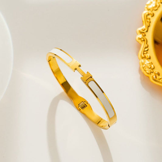 Luxe Enamel Bangle – Timeless White & Classic Black