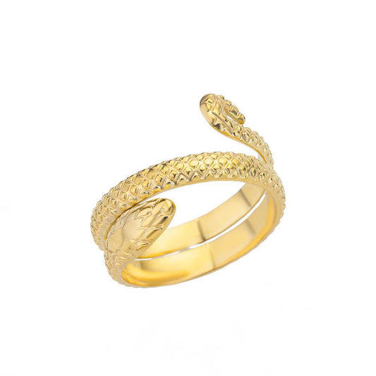 Snake Wrap Ring – Adjustable Gold-Tone